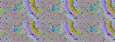 Düz Çiçek Elementleri Tasarımı. Karalama çiçeği. Güzel kumaş deseni. Renkli Bahar Teması eskiz kalıbı. Raster illüstrasyonu. Zentangle soyut çiçekleri.