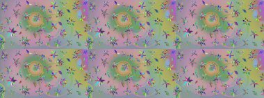 Tekstil veya kitap kapakları, imalat, duvar kağıtları, baskı, hediye paketi ve yapıştırma kitabı için çiçek eskizi geçmişi. Raster illüstrasyonu. Küçük ölçekli çiçeklerdeki basit sevimli desen.