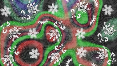 Güzel kumaş deseni. Renkli Bahar Teması eskiz kalıbı. Raster illüstrasyonundaki çiçek desenli çizim. Düz Çiçek Elementleri Tasarımı.