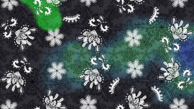 Tekstil, kumaş, ambalaj, hatıra defteri için hoş bir çiçek arkaplanı. Çocuksu tasarım. Elle çizilmiş çiçek desenli Raster çizimi. Gri ve mavi arkaplanda.