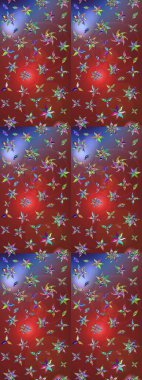 Çiçekli el çizimi çizimi deseni. Modern gelişim kahverengi ve kırmızı raster arka plan duvar kağıdı çizimi klasik çizgili iz sürme desenli çiçekler, çiçekli süsler.