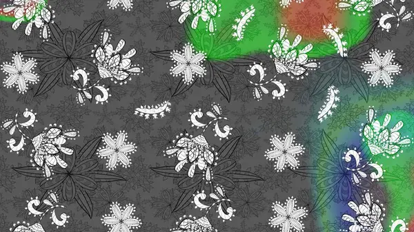 Robot resim. Küçük renkli çiçekler. Küçük çiçekte güzel bir desen. Motley illüstrasyonu. Moda baskıları için zarif bir şablon. Çiçekli yaz çiçekleri.