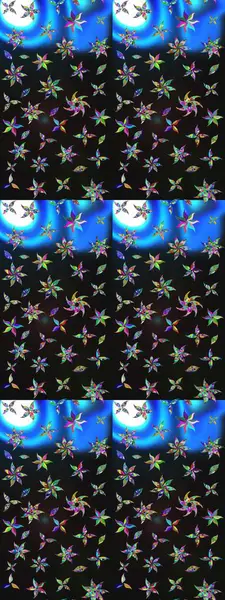 Modern gelişim, gri ve mavi raster arka plan duvar kağıdı çizimi, klasik çizgili desenli desenli çiçekler, çiçekli süsler. Çiçekli el çizimi çizimi deseni.