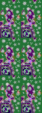 Raster. Eskiz geçmişi. Kumaş, tekstil, duvar kağıdı baskısı için. Raster illüstrasyonu. Eski usul. Tomurcukları çiçekli sevimli çiçek deseni..