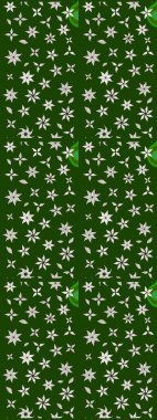 Bir sürü yeşil ve nötr soyut çiçekli tropik eskiz deseni. Küçük çiçekteki sevimli çiçek deseni. Varikologreen ve nötr raster çizimi.