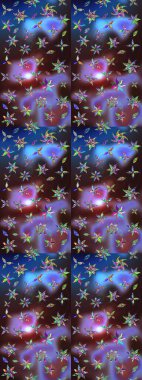 Asya tekstil tarzında. Güzel kumaş deseni. Çiçek desenli çizim. Raster illüstrasyonu. Düz Çiçek Elementleri Tasarımı. Renkli Bahar Teması çizim şablonu.