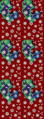 Renkli Bahar Teması eskiz kalıbı. Düz Çiçek Elementleri Tasarımı. Raster illüstrasyonu. Çiçekli çiçek deseni, suluboya. Kırmızı ve nötr renkte çiçekler.