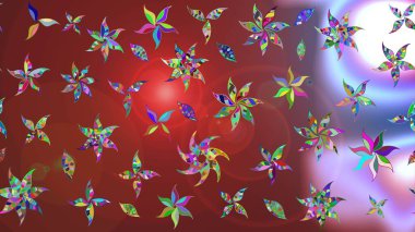 Eskiz geçmişi. Eski usul. Kumaş, tekstil, duvar kağıdı baskısı için. Renkli desenli eskiz deseni, kahverengi ve kırmızı çiçekler ve dekoratif elementler. Raster illüstrasyonu.