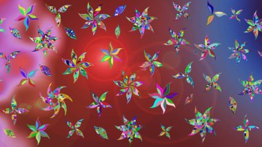 Kahverengi ve kırmızı renklerde. Raster illüstrasyonu. Çiçek buketleriyle klasik tarzda eskiz deseni.