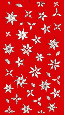 Raster. Kırmızı ve nötr renkte güzel çiçekli eskiz deseni, suluboya çiçek deseni, duvar kağıdı, kart veya kumaş için fayanslı.