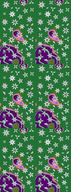 Düz Çiçek Elementleri Tasarımı. Renkli Bahar Teması eskiz kalıbı. Raster güzel kumaş deseni çiziyor. Çiçek deseni.