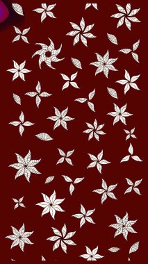 El yapımı çiçek ve bitki koleksiyonu. Raster illüstrasyonu. Raster illüstrasyonu. Şirin karalamalı çiçek desenli çizim. Çizim biçimi kırmızı ve nötr renklerde.