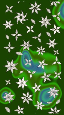 Eskiz geçmişi. Tomurcukları papatya çiçekleri olan sevimli bir çiçek deseni. Miles Fleur, süslü püslü bir süs. Raster illüstrasyonu. Eski usul. Kumaş, tekstil ve duvar kağıdı baskısı için..