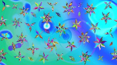 Raster illüstrasyonu. El çizimi. Çiçekli, yapraklı, çiçek desenli çizim..