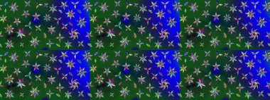 Üst manzara, yumuşak yeşil ve mavi renkli. Çiçek kompozisyonu, el boyası, hassas şablon. Sevgililer günü ve tebrik kartı konsepti için şık bir davetiye. Manzaralı çiçek deseni.