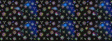 Raster illüstrasyonu. El yapımı çiçek ve bitki koleksiyonu. Şirin karalamalı çiçek desenli çizim. Robot resim tarzı gri ve mavi renkler. Raster illüstrasyonu.