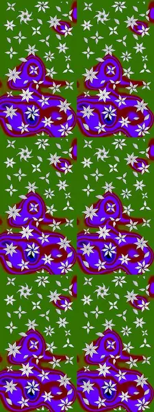 Yeşil ve mor renklerde. Taslak dekoratif arka plan, çiçek mandala. Raster illüstrasyonu. Çiçek..