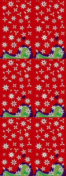 Gömlek, arka plan modelini çiz. Kırmızı ve nötr renklerde çiçekler. Tropik çiçekler.