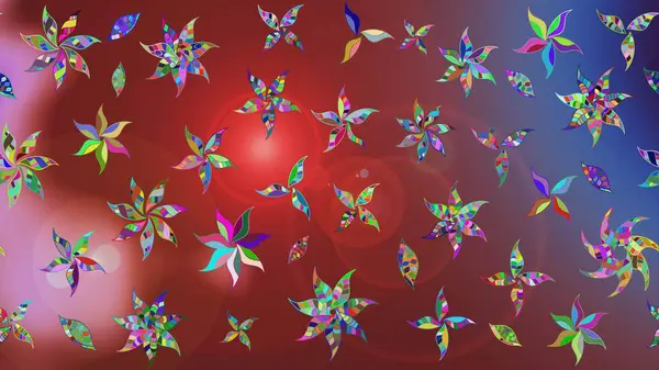 Karalama çiçeği. Düz Çiçek Elementleri Tasarımı. Zentangle soyut çiçekleri. Güzel kumaş deseni. Renkli Bahar Teması eskiz kalıbı. Raster illüstrasyonu.