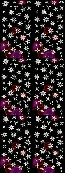 El çizimi. Siyah ve nötr renklerde çiçekler. Suluboya çizimi. Çiçekli çizim deseni.