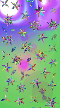 Raster çiçek izi. Çiçek yeşili ve menekşe eskiz deseni. Klasik taslak çizimi.