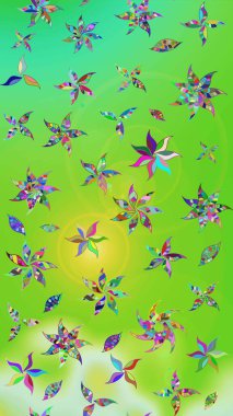 Güzel karalamalı çiçek desenli çizim. Güzel kumaş deseni. Küçük çiçekteki sevimli çiçek deseni. Raster illüstrasyonu.