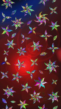 Motley illüstrasyonu. Küçük renkli çiçekler. Küçük çiçekte güzel bir desen. Robot resim. Moda baskıları için zarif bir şablon. Çiçekli yaz çiçekleri.