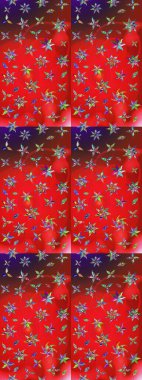 Bir sürü kırmızı ve kahverengi soyut çiçekli tropik eskiz deseni. Renkli ve kahverengi raster çizimi. Küçük çiçekte sevimli çiçek deseni var..