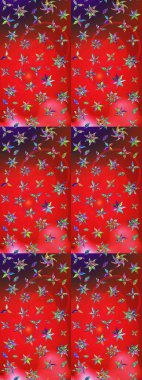 Çiçekli karalama şeklinde Raster çiçek deseni. Kırmızı ve kahverengi renkte çiçekler. Nazikçe, güzel çiçek arkaplanı..