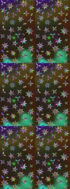 Soyut etnik raster çizim kalıbı. Arkaplan dokusu, duvar kağıdı, kahverengi ve yeşil renkli çiçek teması. Kabile sanatı boho baskısı, klasik çiçek arkaplanı.