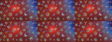 Raster illüstrasyonu. Kahverengi ve kırmızı renkte zarif çiçekli suluboya. Düz Çiçek Elementleri Tasarımı. Renkli Bahar Teması çizim şablonu.