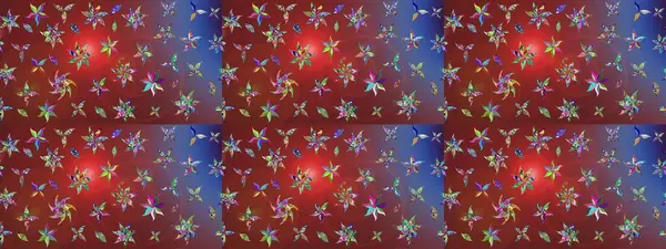 Raster illüstrasyonu. Kahverengi ve kırmızı renkte zarif çiçekli suluboya. Düz Çiçek Elementleri Tasarımı. Renkli Bahar Teması çizim şablonu.