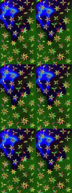 Çiçekli çiçek deseni, suluboya. Raster deseni. Süslü kumaş deseni.