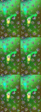 Raster illüstrasyonundaki çiçek desenli çizim. Renkli çiçekler. Renkli Yaz Temalı eskiz kalıbı. Düz Çiçek Elementleri Tasarımı.