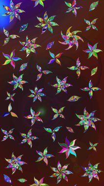 Raster illüstrasyonu. Çiçekler, dallar, bitkiler ve çiçekler. El çizimi. Güzel kumaş deseni.