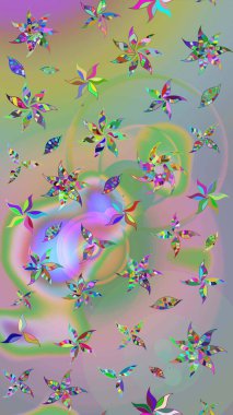 Arkaplan dokusu, duvar kağıdı, çiçek teması tarafsız ve yeşil renklerde. Soyut etnik raster çizim kalıbı. Kabile sanatı boho baskısı, klasik çiçek arkaplanı.