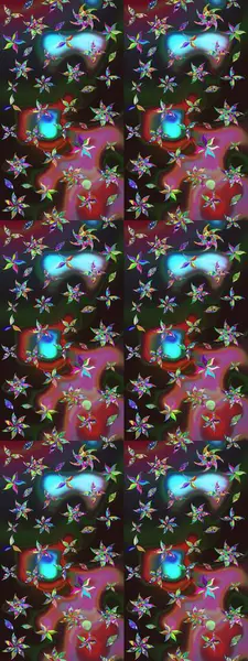 Raster suluboya çiçek deseni, narin çiçekler, çiçekler, tebrik kartı şablonu. Raster Güzel kumaş deseni.