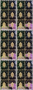 Çiçek deseni. Duvar kâğıdı barok, İspanyol kumaşı. Kusursuz raster arka plan. Kahverengi ve bej renklerde altın elementler. Şekil grafik deseni.