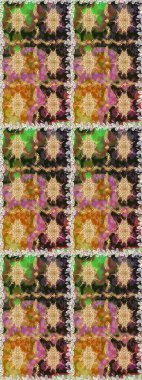 Çiçek deseni. Duvar kâğıdı barok, İspanyol kumaşı. Kusursuz raster arka plan. Kahverengi ve bej renklerde altın elementler. Şekil grafik deseni.