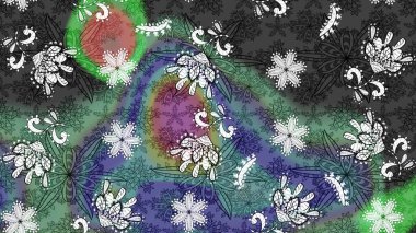 Küçük çiçekli basit bir çiçek çizimi. Gri ve yeşil renkli şirin çiçekler. Raster illüstrasyonu. Moda baskısı, albüm, ambalaj kağıdı, duvar kağıdı için zarif dekoratif süslemeler..