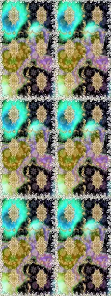 Çiçek deseni. Duvar kâğıdı barok, İspanyol kumaşı. Kusursuz raster arka plan. Kahverengi ve bej renklerde altın elementler. Şekil grafik deseni.