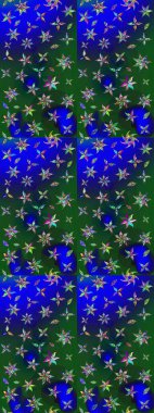 Küçük çiçekteki sevimli çiçek deseni. Robot resim. Raster illüstrasyonu.