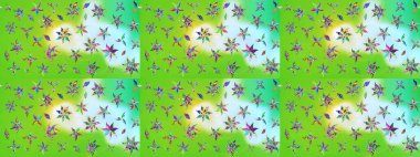 Şirin çiçekler. Raster Moda kumaş deseni. Çizgi çizimi deseni.