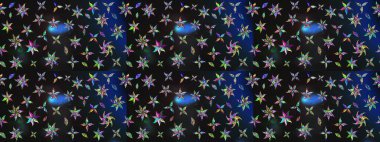 Raster illüstrasyonundaki çiçek desenli çizim. Gri ve mavi renkte çiçekler. Düz Çiçek Elementleri Tasarımı. Renkli Bahar Teması çizim şablonu.