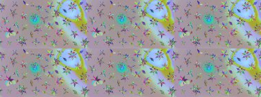 Tarafsız ve gri renklerde çiçekler. Çiçek desenli çizim. Asya tekstil tarzında. Raster illüstrasyonu. Raster illüstrasyonu.