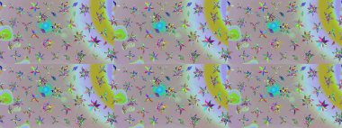 Düz Çiçek Elementleri Tasarımı. Yazdır. Raster çiçekli arka plan. Renkli Yaz Temalı eskiz kalıbı. Güzel eskiz şekli. Şirin kumaş deseni.