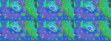 Raster Hip kumaş deseni. Eskiz Vintage Çiçek Deseni.