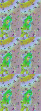 Raster illüstrasyonu. Tarafsız ve yeşil renklerde zarif çiçek buketi suluboya. Renkli Bahar Teması eskiz kalıbı. Düz Çiçek Elementleri Tasarımı.