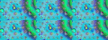 Kumaş, tekstil, duvar kağıdı baskısı için. Raster illüstrasyonu. Raster. Eskiz geçmişi. Tomurcukları çiçek olan sevimli bir çiçek deseni. Antika retro tarzı.