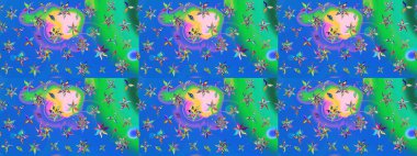 Raster illüstrasyonu. Organik motif arka planı. Ultraviyole kumaş deseni. Çizim deseni.